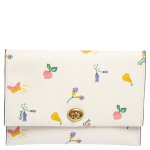 Coach Large Turnlock Pouch/Clutch in Garden Print
